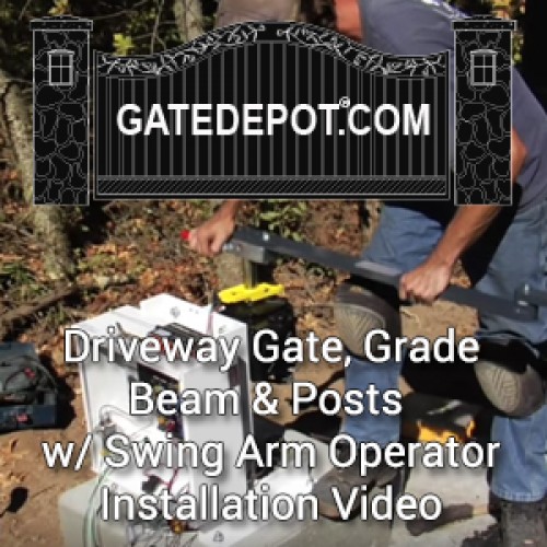 Video - Swing Driveway Gate Installation with Grade Beam, Posts & Swing Arm Gate Automation